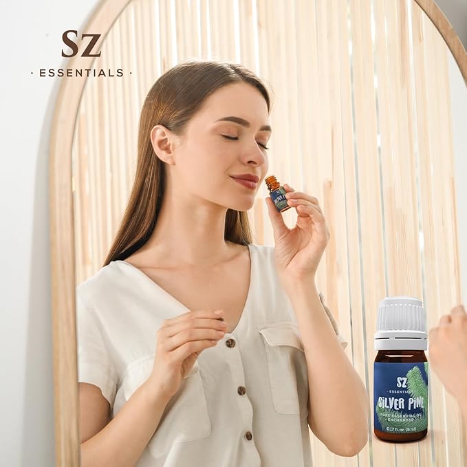 Silver Pine Essential Oil - 100% Pure & Undiluted- Extracted from Pinus Sylvestris - Clean & Fresh Scent with Woody Overtones - Therapeutic Grade & Vegan - 0.17oz (5ml)-VivaGrace Women