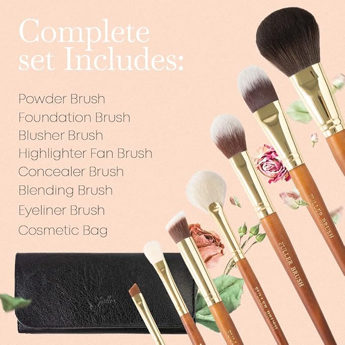 Fuller Cosmetic Brush & Bag Set (Set of 7 Brushes)-VivaGrace Women