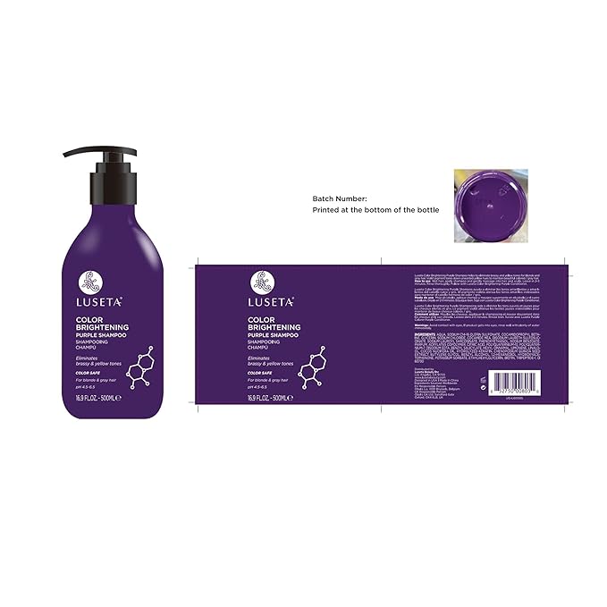 Luseta Purple Shampoo and Conditioner Set for Blonde, Gray - Color Treated Hair - Sulfate Free Paraben Free - Infused with Cocos Nucifera Oil for Curly and Damaged Hair - 2x16.9oz-VivaGrace Women