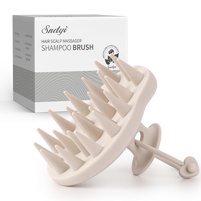Sndyi Silicone Scalp Massager Hair Growth, Scalp Scrubber with Soft Silicone Bristles, Scalp Exfoliator for Dandruff Removal, Large Size Shampoo Brush, Wet Dry Scalp Brush for Long Thick Curly Hair-VivaGrace Women