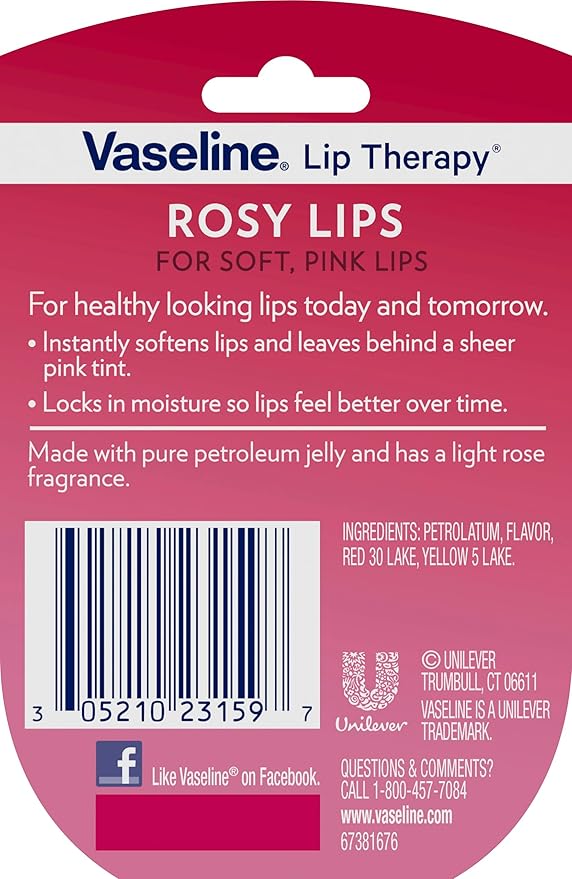 Vaseline Lip Therapy Bundle - Creme Brulee, Rosy Lips & Cocoa Butter, 0.25 Ounce (Pack of 3)-VivaGrace Women
