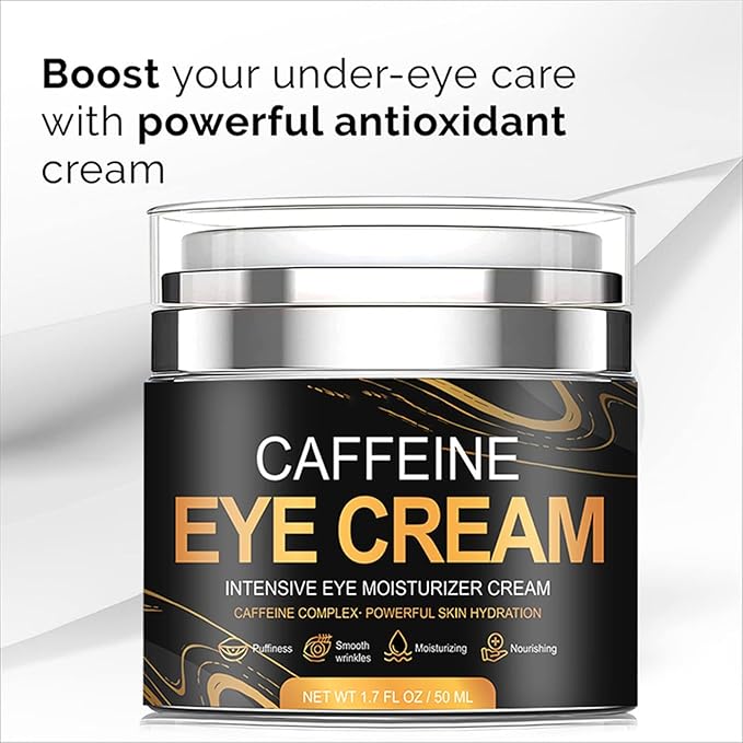 Caffeine Eye Cream for Men Anti Aging, Reduces Dark Circles, Bags, Puffiness Under Eye Cream Face Tightening Eye Lift For All Skin Types 1.7oz-VivaGrace Women