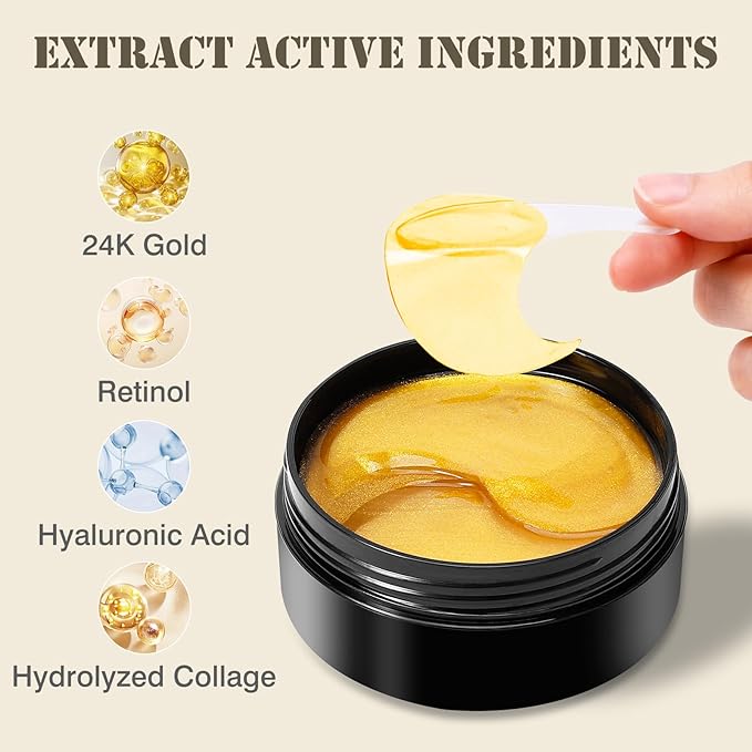 Under Eye Patches for Puffy Eyes and Dark Circles,60 Pcs Collagen Under Eye Mask Skin Care Products,Snail Mucin Eye Patches,Wrinkle Patches-VivaGrace Women