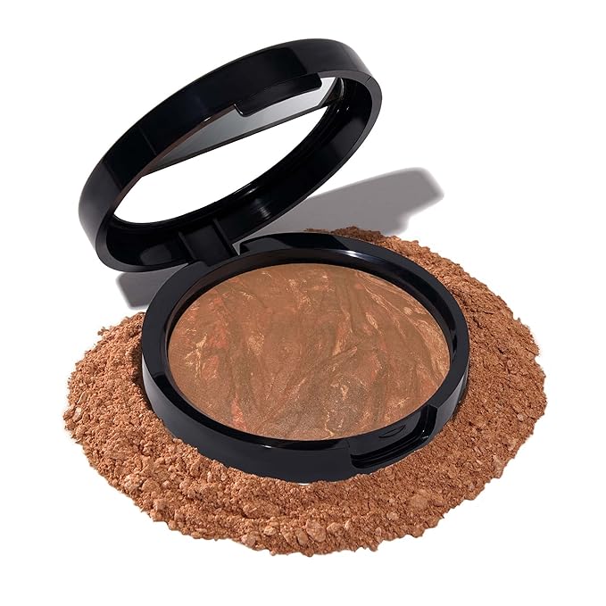 LAURA GELLER NEW YORK Award-Winning Baked Balance-n-Brighten Color Correcting Powder Foundation - Toffee - Buildable Light to Medium Coverage - Demi-Matte Natural Finish-VivaGrace Women
