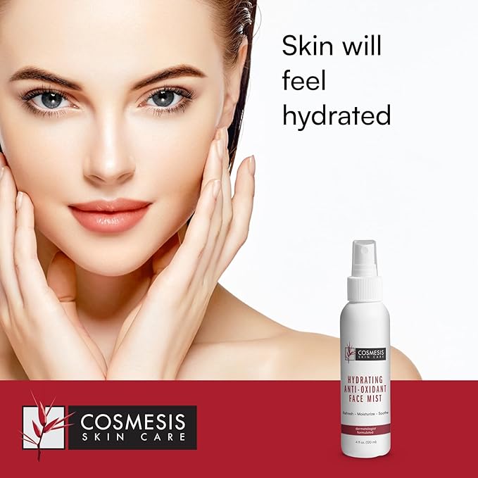 Cosmesis Hydrating Anti-Oxidant Face Mist - Refresh, Moisturize & Soothe Dry Skin, Tea Blend & Vitamins A/D - 4 fl oz-VivaGrace Women