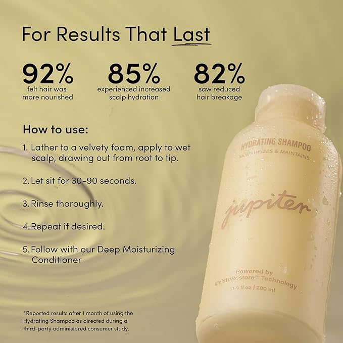 Jupiter Moisturizing Shampoo for Women and Men, Cleanses & Removes Scalp Buildup, Hydrating Shampoo that Strengthens Hair & Nourishes Dry Scalp, Color Safe, Vegan, Sulfate-Free, Paraben-Free-VivaGrace Women