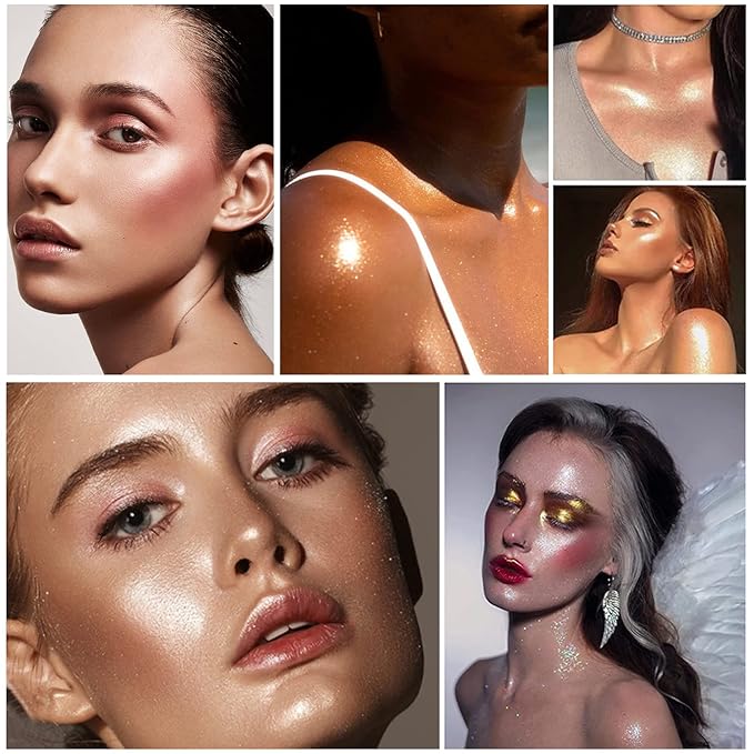 Polvo De Hadas Highlighter Glitter Stick Body Glitter Shimmer Face Brightening Highlighter Contour Powder Makeup Stick Face Blusher Fairy Glitter Highlighter Makeup - 02#Fairy Pink-VivaGrace Women
