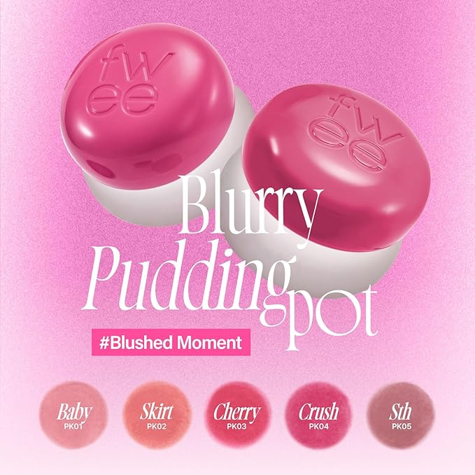 Lip&Cheek Blurry Pudding Pot | Blushed Moment - Crush | Makeup Blush, Buildable Lightweight, Multi-Use Soft Matte Finish | 5g-VivaGrace Women