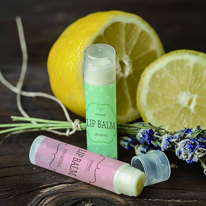 CRASPIRE Lip Balm Labels 80pcs Homemade Lip Balm Labels 2” Clear Lip Balm Labels for Tubes Printable Waterproof Lip Balm Stickers Labels for Lip Balm Handcream Candle Container（British Style-Color）-VivaGrace Women