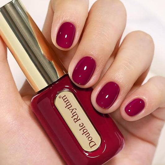 Double Rhythm 0.50 OZ Gel Polish Hema Free Same Color Same Bottle Golden Round Translucent Neutral Natural Milky 15 ML Jelly UV Polish Art DIY at Home (Purple Red-C1562)