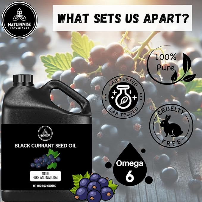 Naturevibe Botanicals Black Currant Oil 32 Ounces | 100% Pure and Natural | Great for Skin Care and Hair Care-VivaGrace Women