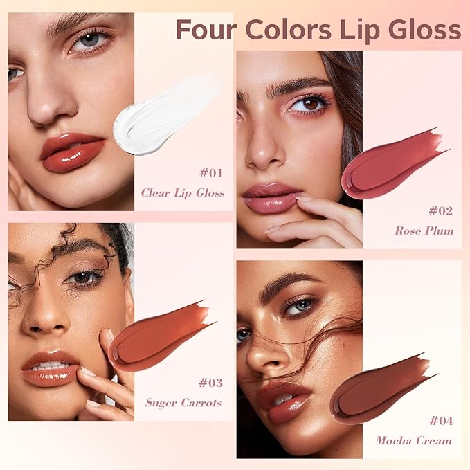 3 Pcs Cosmetic Sets 12 colors 4-Function cosmetic stick +Nonstick Raincoat Lip Gloss（3 colors+Clear Lip Gloss）+Liquid Eyeshadow in Four Colors Sets Waterproof-VivaGrace Women