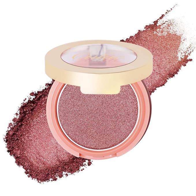 Oulac Shimmer Blush Cheek| 2 in 1 Powdery Blush & Highlighter | Pigmented&Blendable | Shape & Highlight Face| Vegan & Cruelty-Free | 4.8g F01 Love Attraction-VivaGrace Women