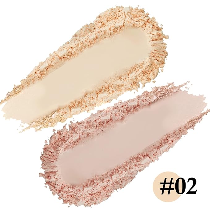 Boobeen Pressed Powder, Light Shade, Long-Lasting Matte Finish, Flawless Lightweight Makeup, 2 Layers Setting Powder Foundation, Compact with Mirror and Puff-VivaGrace Women