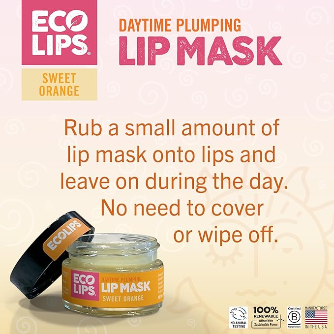Eco Lips Daily Plumping Lip Mask with Hyaluronic Acid + Organic Vanilla Bean Sugar Lip Scrub 2-pack by Eco Lips 100% Natural. Made in USA-VivaGrace Women