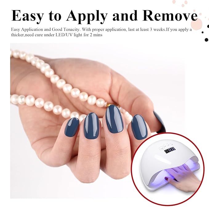 Imtiti Gray Blue Gel Nail Polish, 1 Pcs 15ml Christina Aegean Blue Color Gel Polish Soak Off Nail Art Manicure Salon DIY Nail Lamp Gel Nail Design Decoration at Home Gift for Women