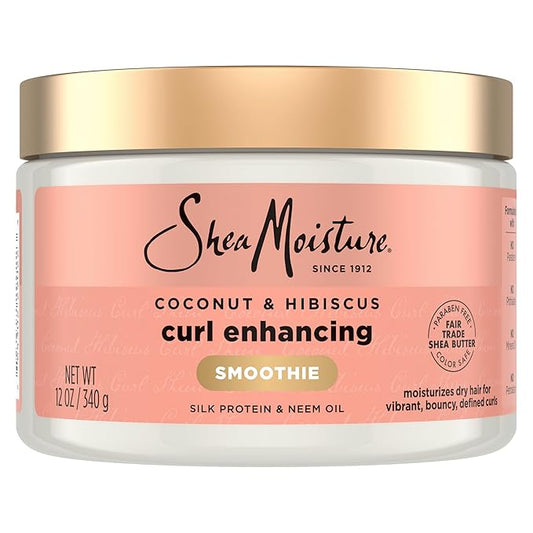 SheaMoisture Smoothie Curl Enhancing Cream Coconut and Hibiscus for Thick, Curly Hair Sulfate Free and Paraben Free 12 oz-VivaGrace Women