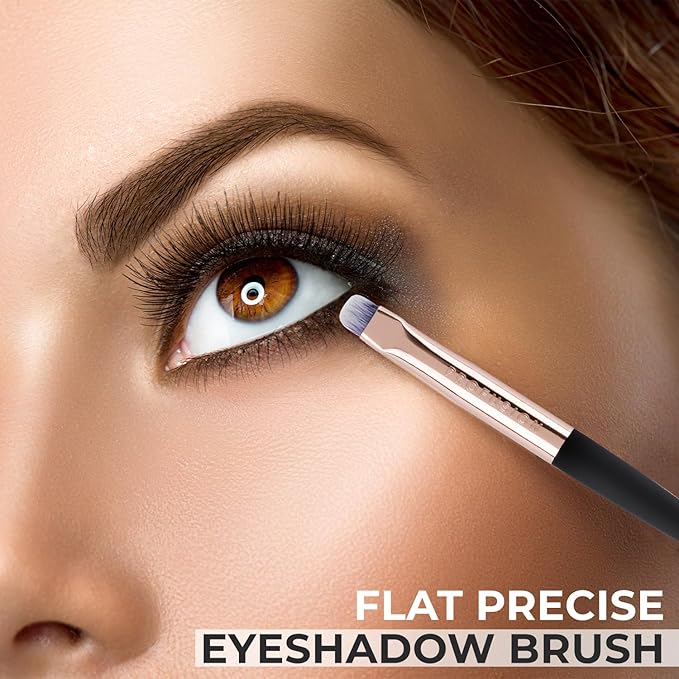 Profusion Cosmetics Flat Precise Eyeshadow Brush - Softens Dramatic Edges & Fine Lines, For Eyeshadow, Eyeliner-VivaGrace Women