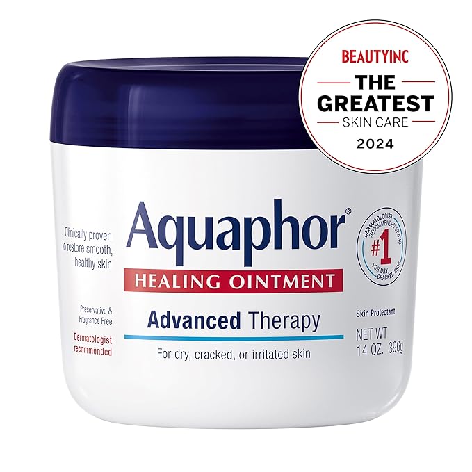 Aquaphor Healing Ointment, Advanced Therapy Skin Protectant, Multi-Purpose Healing Ointment and Body Moisturizer, For Dry, Cracked Skin, Minor Cuts and Burns, 14 Oz Jar-VivaGrace Women