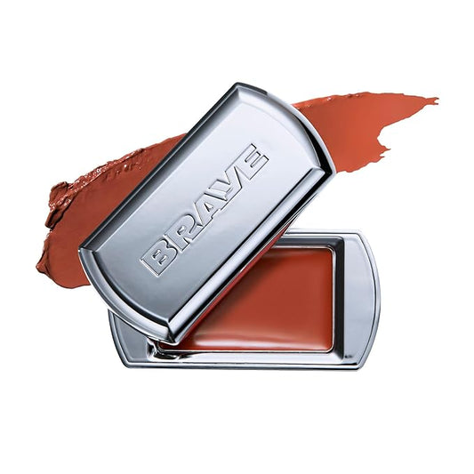 BRAYE Lipsleek Lip Balm, Monochromatic Cream Blush 2-in-1 Face Makeup, Hydrating & Mood Buildable, Vegan + Cruelty-Free Glow for Cheeks l 02 Rorty-VivaGrace Women