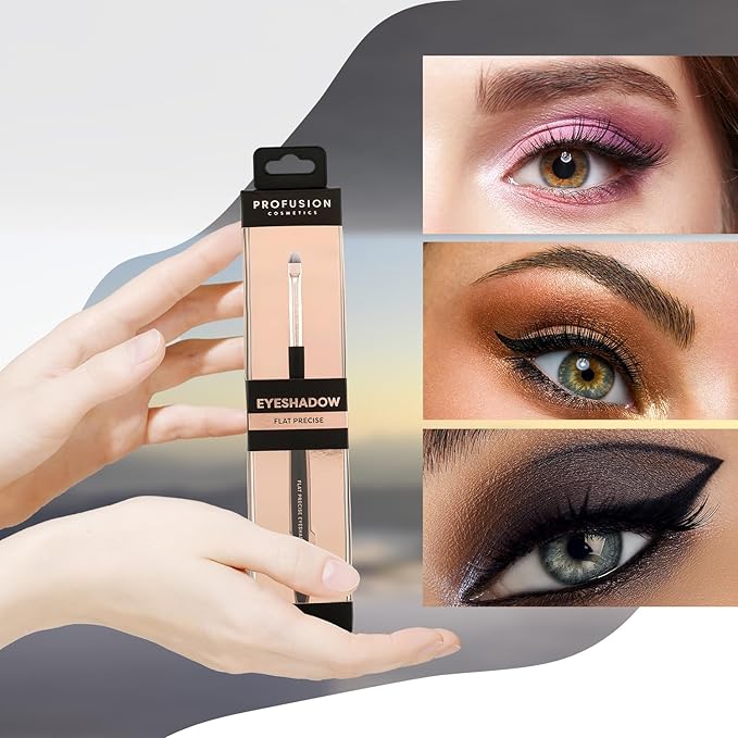 Profusion Cosmetics Flat Precise Eyeshadow Brush - Softens Dramatic Edges & Fine Lines, For Eyeshadow, Eyeliner-VivaGrace Women