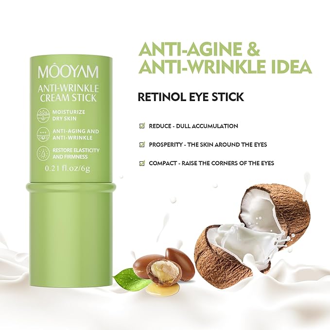 Retinol Eye Stick Anti Aging Eye Cream For Dark Circles and Puffiness, Fade Fine Lines and Firm Skin, Under Eye Balm Glow, Brightening Stick for Daily Anti-wrinkle Cream-VivaGrace Women