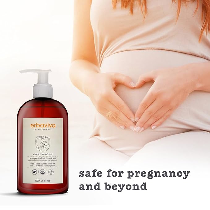 Erbaviva Organic Stretch Mark Oil for Pregnancy, Stretch Marks & Scars - 16 Fl Oz-VivaGrace Women