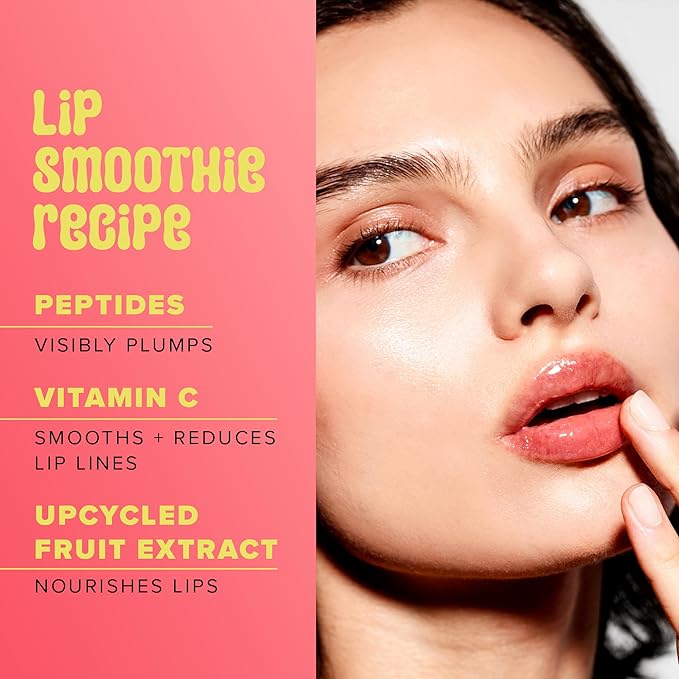 Farmacy Peptide Lip Balm - Lip Smoothie Hydrating Lip Balm with Vitamin C to Visibly Plump + Smooth Lip Lines - Nourishing Lip Treatment with a High-Gloss Finish - Apple (10g)-VivaGrace Women