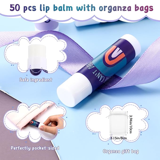 Fumete 50 Pcs Suicide Prevention Awareness Lip Balm Bulks Purple Teal Ribbon Lip Balm Mental Health Care Gift for Suicide Prevention Awareness Inspirational Favor Charity Campaign Supplies-VivaGrace Women