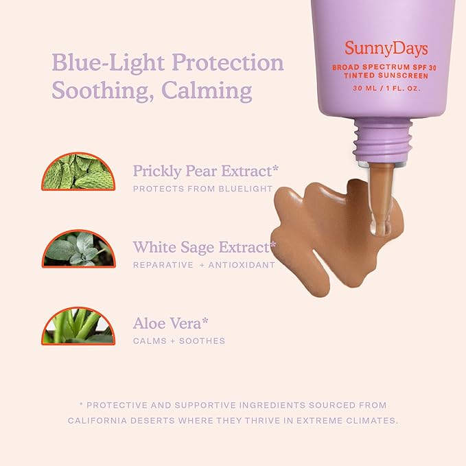 Tower 28 Beauty SunnyDays SPF 30 Tinted Mineral Sunscreen - For Sensitive Skin - 2-in-1 Facial Broad Spectrum UVA/UVB Protection + Foundation – Shade 30 PCH, 1 Fl Oz-VivaGrace Women