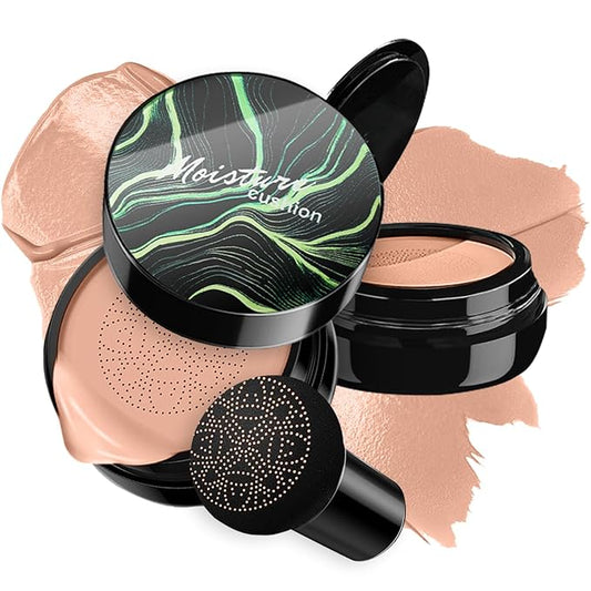 Mushroom Head Air Cushion CC Cream Foundation - Moisturizing Concealer for Even Skin Tone - Makeup Base Primer (#03 Brunet Brown)-VivaGrace Women