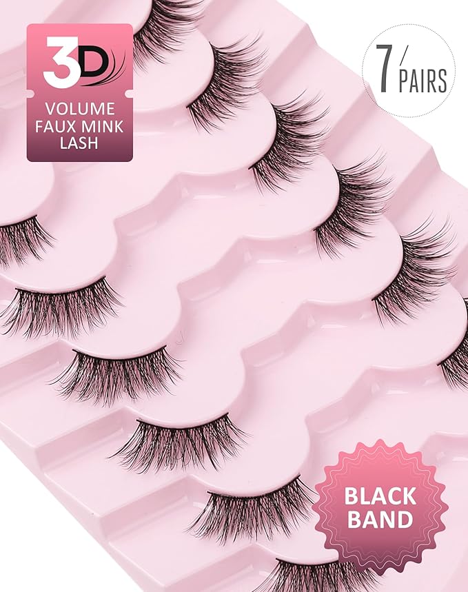 Onlyall Half Eyelashes Corner Lashes Natural Lashes Half Lashes Wispy End Lashes Corner Eyelashes 3/4 Lashes 7 Pairs C19-VivaGrace Women