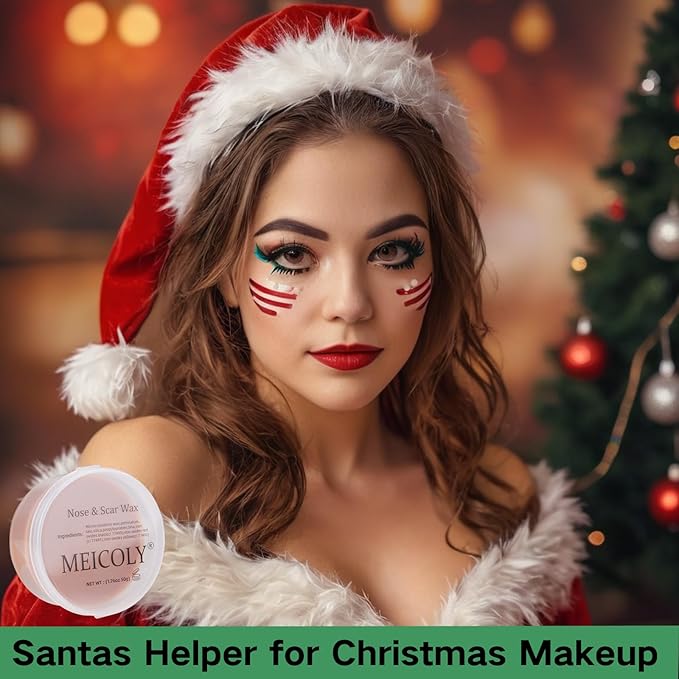 MEICOLY 3pcs SFX Special Effects Makeup Kit - Fake Nose Putty, Scar Wax, Fake Blood Scab Gel, Dark-VivaGrace Women