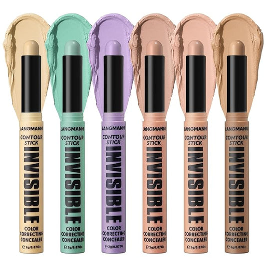 LANGMANNI Multi-Use Face Contour Stick,Highlighter & Concealer Stick, Combo Use For Correcting Color Balancing (6 Colors Set)-VivaGrace Women