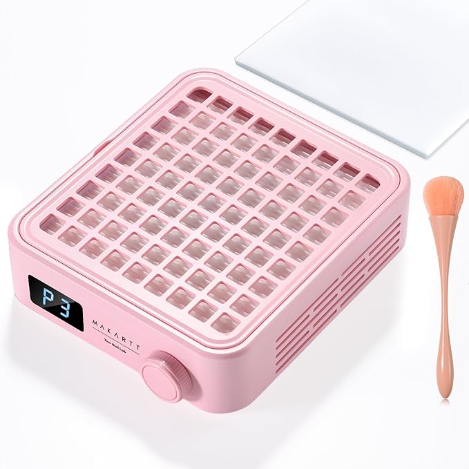 Makartt Professional Nail Dust Collector – Powerful Dust Collector Nail Tech Quite Suction Machine for Acrylic Nails Manicure & Pedicure Salon & Home Use Includes 10pcs Filters & Dust Brush Pink-VivaGrace Women