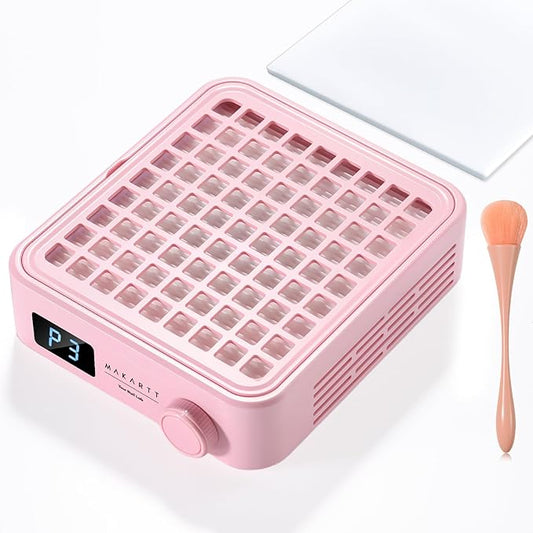 Makartt Professional Nail Dust Collector – Powerful Dust Collector Nail Tech Quite Suction Machine for Acrylic Nails Manicure & Pedicure Salon & Home Use Includes 10pcs Filters & Dust Brush Pink-VivaGrace Women