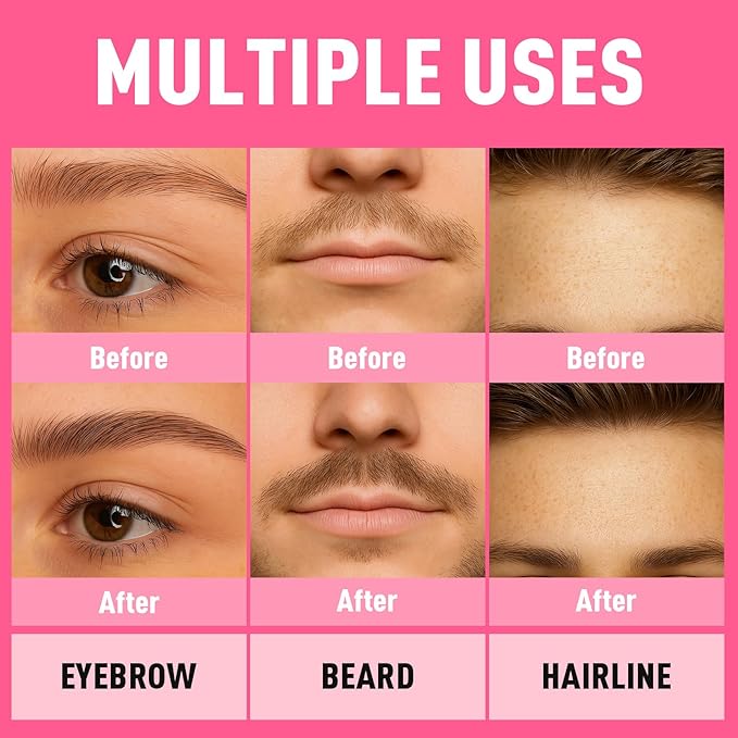 Dual Ended Microblading Eyebrow Pen - 2 in 1 Liquid Eyebrow Pencil with Brow-Fection Angled Brush & Precise Detail Brush-Tip, Shapes & Fills Hair-Like Looking Brows, Lasts All-Day, Brown-VivaGrace Women