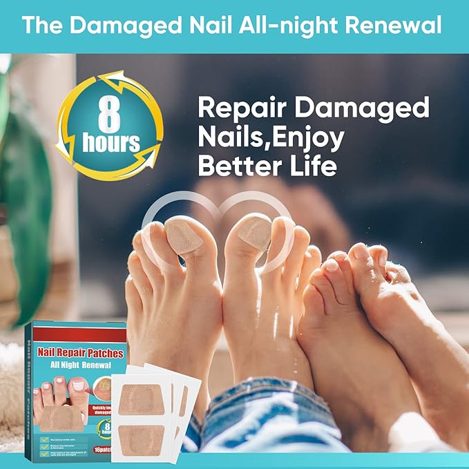 Toenail Repair Treatment, 16Pcs Nail Repair Treatment Extra Strength, Restores Health Appearance of Discolored or Damaged Nails, Comfortable & Convenient-VivaGrace Women