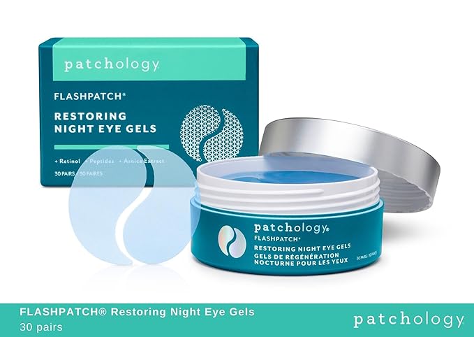 Patchology Restoring Night Eye Gels - Under Eye Patches For Dark Circles and Puffy Eyes Care - Anti Aging Under Eye Masks with Retinol - Eye Bags, Puffiness & Wrinkles Reducer (30 Pairs)-VivaGrace Women