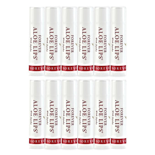 Forever Living - Forever Aloe Lips - Ultimate Lip Care for Any Weather - Moisturizing Lip Balm with Aloe, Jojoba & Beeswax - Vegan - Pack of 12-VivaGrace Women