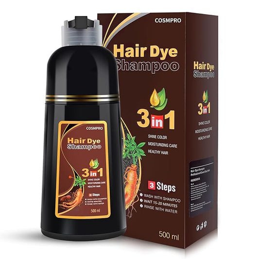 Hair Dye Shampoo Chestnut Brown Hair Color Shampoo for Gray Hair Coverage Herbal Hair Dye Shampoo 3 in 1 for Men and Women, Instant Color Shampoo-VivaGrace Women