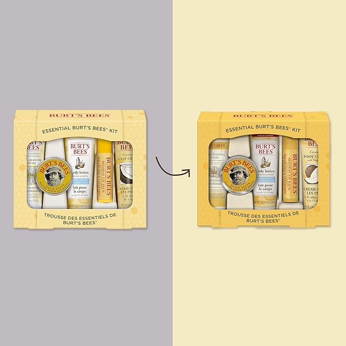 Burt's Bees Back to School Gifts Ideas, 5 Body Care College Dorm Products, Everyday Essentials Set - Original Beeswax Lip Balm, Deep Cleansing Cream, Hand Salve, Body Lotion & Foot Cream, Travel Size-VivaGrace Women