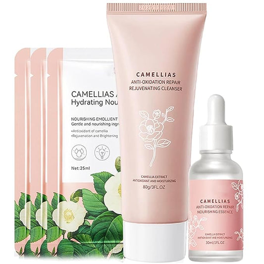 Camellia Extract Skin Care Sets, Skin Care Gift Set for Women Girls, Face Skin Care Routine Kit for Women, 5Pcs Skin Care Products Set with Cleanser,Mask, Face Serum-VivaGrace Women