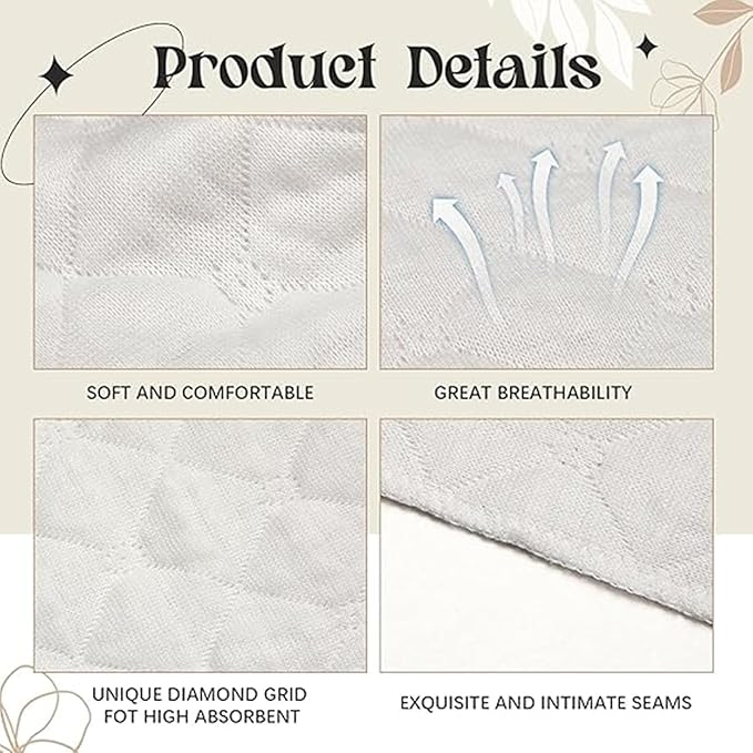 Boyiee 9 Pcs Cotton Bra Liners 3 Layer Reusable Washable Under Breast Sweat Absorber Pads for Woman-VivaGrace Women