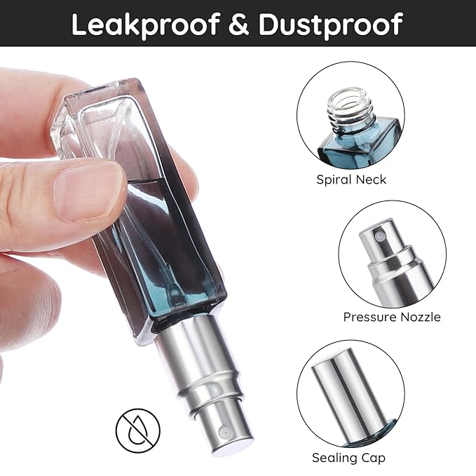 Segbeauty Refillable Perfume Bottle Travel, 5 Set of 10ML Pocket Glass Perfume Atomizer, Empty Fine Mist Mini Travel Bottles Set Cologne Atomizer Dispenser Fragrance Sprayer Cosmetic Container-VivaGrace Women