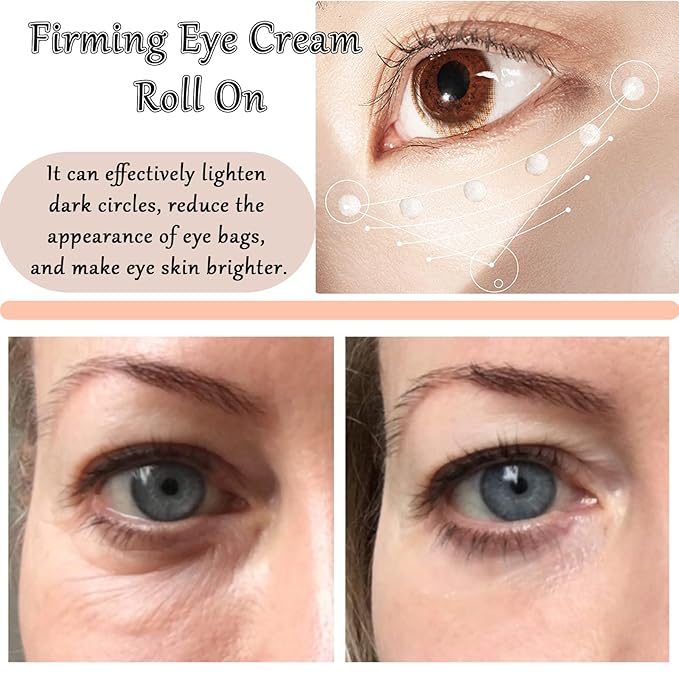 Caffeine Eye Cream Eye Serum, Under Eye Roller Cream for Dark Circles and Puffiness, 0.51 Fl Oz-VivaGrace Women