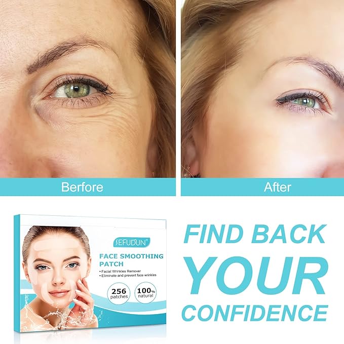 Face & Forehead Wrinkle Patches, Anti Wrinkle Patches for Forehead, Smile Lines, Crows Feet, Nasolabial Folds, Frown Lines, Overnight Treatment, 256 Pcs Facial Patches-VivaGrace Women