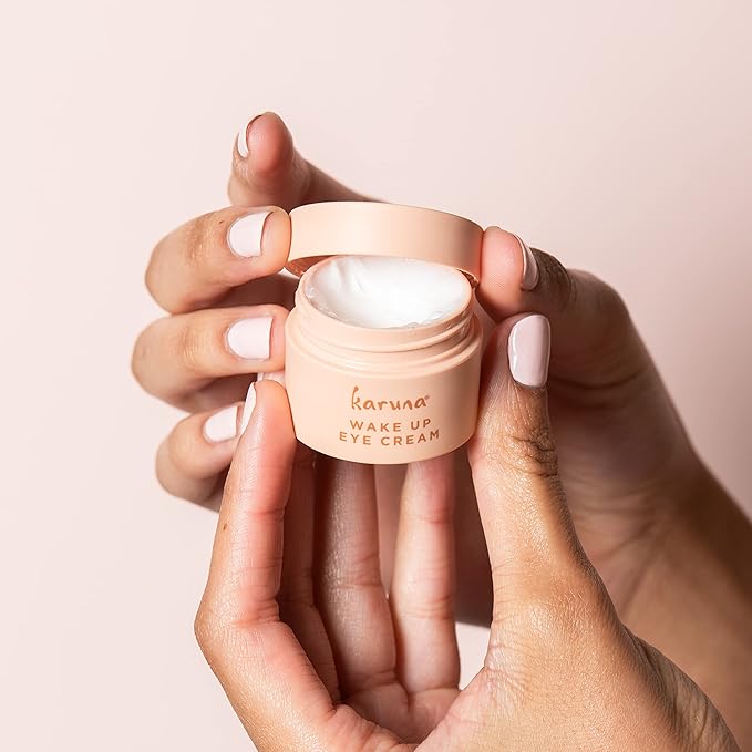 Karuna - Wake Up Eye Cream with Coffee Cherry & Tri-Peptides, Caffeine Eye Cream, Under Eye Brightener, Anti Aging Serum, Moisturizer for Puffiness, Boost Collagen for Fine Lines & Dark Circles, 15 ml-VivaGrace Women