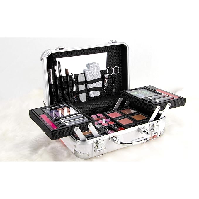 61pcs Makeup Gift Set With Extendable Trays and Mirror - Vmk1506, Flawless, 1 count-VivaGrace Women