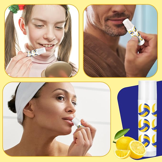 24 Pcs Volleyball Lip Balm Volleyball Team Gifts Volleyball Party Favors Volleyball Lip Balm Gift for Volleyball Team Volleyball Party Guest Supplies (Blue,white,yellow)-VivaGrace Women